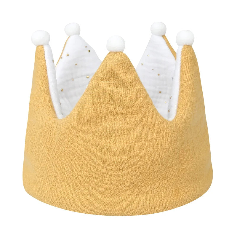Double Sided Cotton Baby Birthday Crown Hat