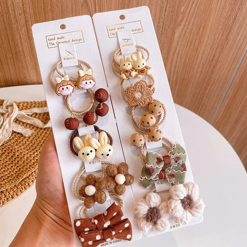 Flower Bow, Small Scrunchie, Hair Tie Accessories for Girls