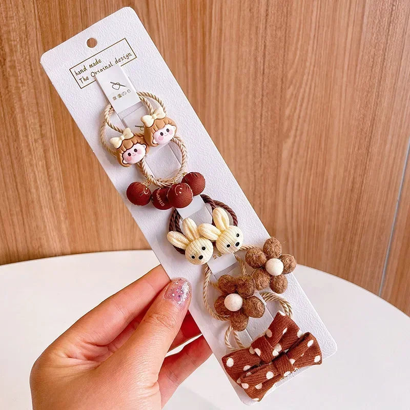 Flower Bow, Small Scrunchie, Hair Tie Accessories for Girls