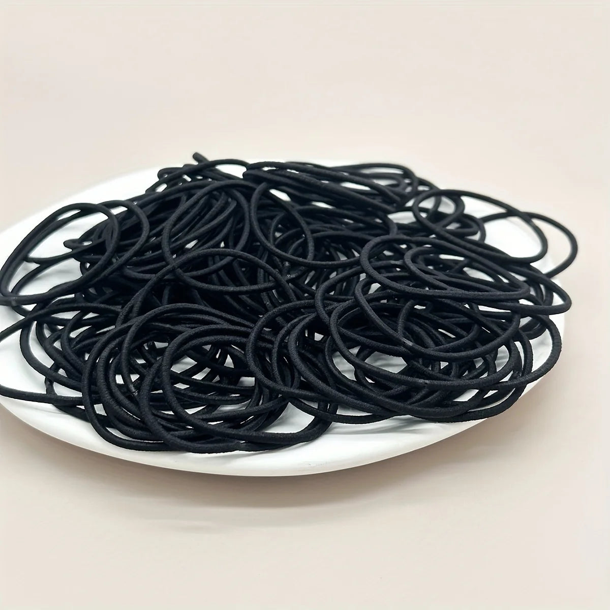 Black Elastic Hair Ties - Comes in different packs