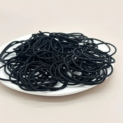 Black Elastic Hair Ties - Comes in different packs