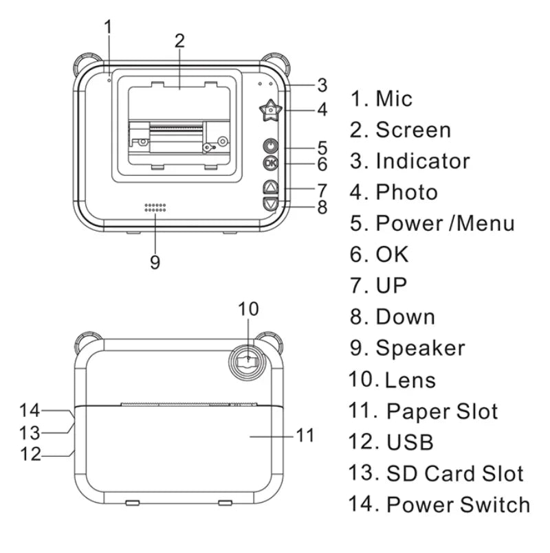 Kids Digital Camera Photography Instantly Prints Photos
