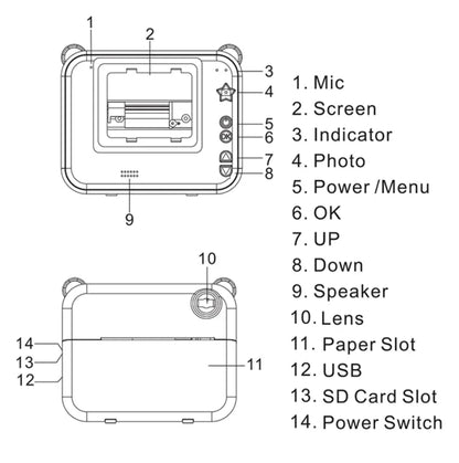 Kids Digital Camera Photography Instantly Prints Photos
