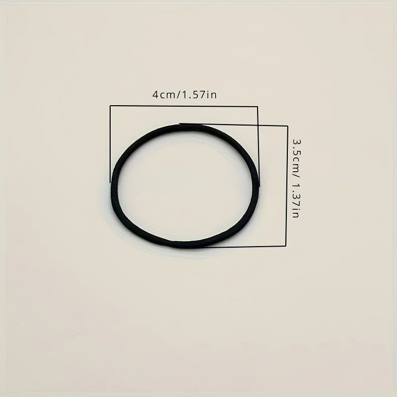Black Elastic Hair Ties - Comes in different packs