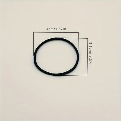 Black Elastic Hair Ties - Comes in different packs
