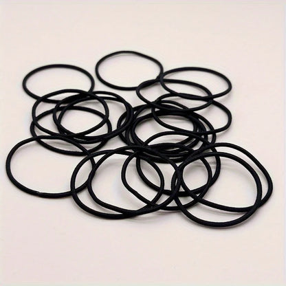 Black Elastic Hair Ties - Comes in different packs