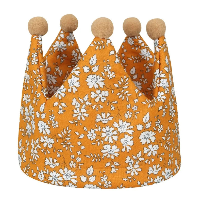 Double Sided Cotton Baby Birthday Crown Hat