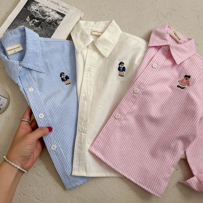 Spring Cartoon Boys & Girls Long Sleeve Blouses Shirts