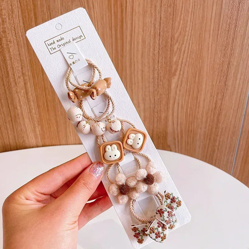Flower Bow, Small Scrunchie, Hair Tie Accessories for Girls