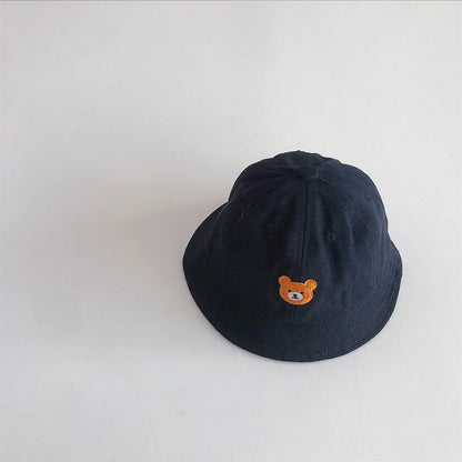 Baby Bucket Cartoon Cute Bear Embroidery Cap