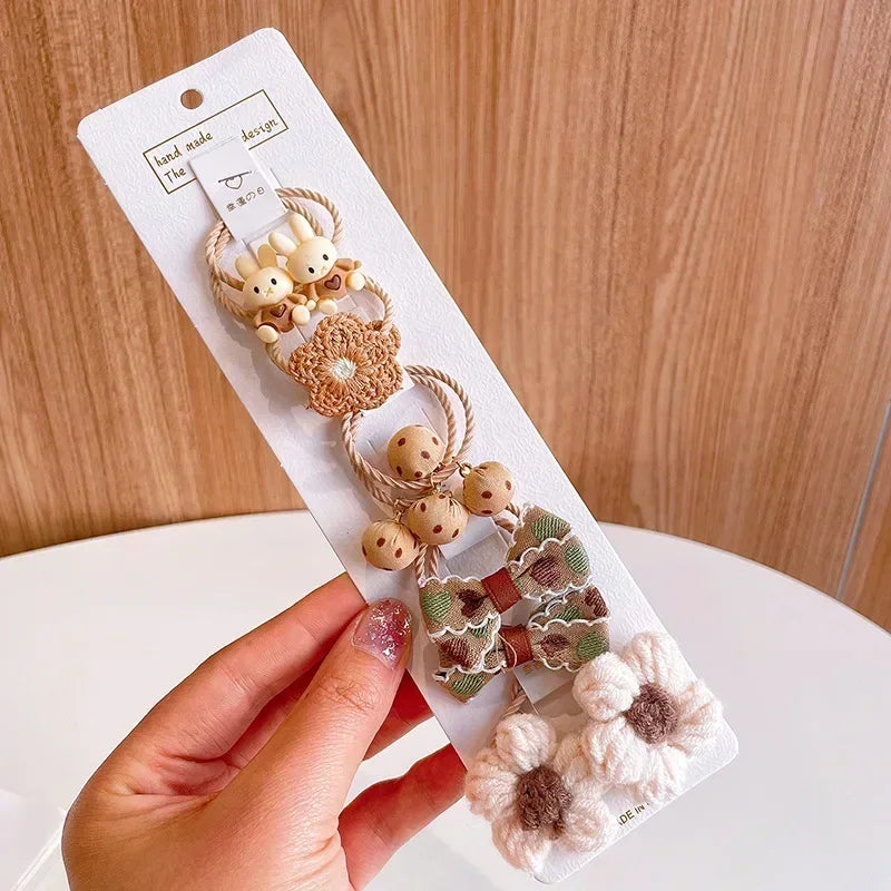 Flower Bow, Small Scrunchie, Hair Tie Accessories for Girls