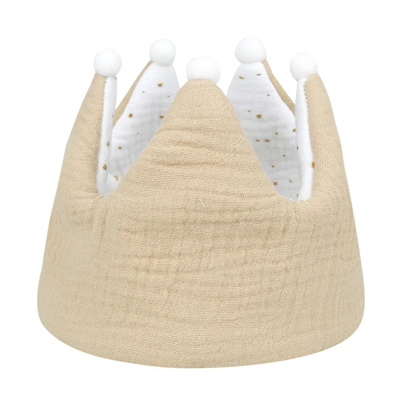 Double Sided Cotton Baby Birthday Crown Hat