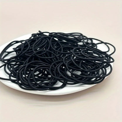 Black Elastic Hair Ties - Comes in different packs