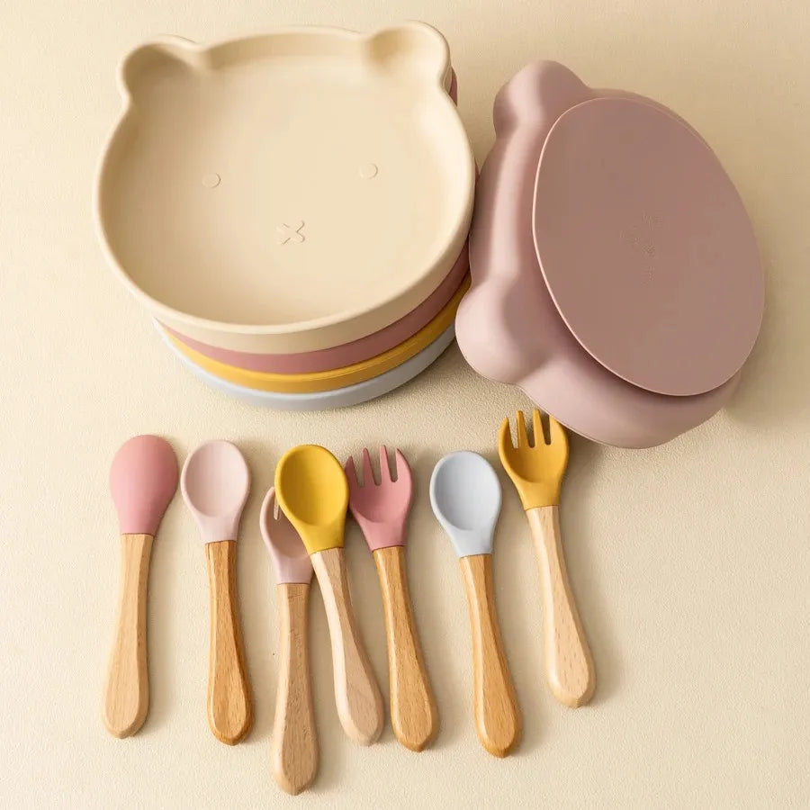 Silicone Suction Baby Feeding Set